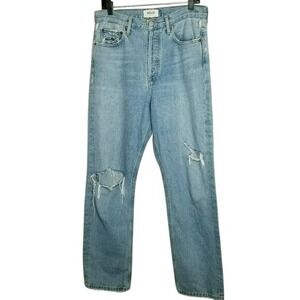 AGOLDE Los Angeles Ripped Distressed Thrashed Blue Denim Jeans Womens Size‎ 27